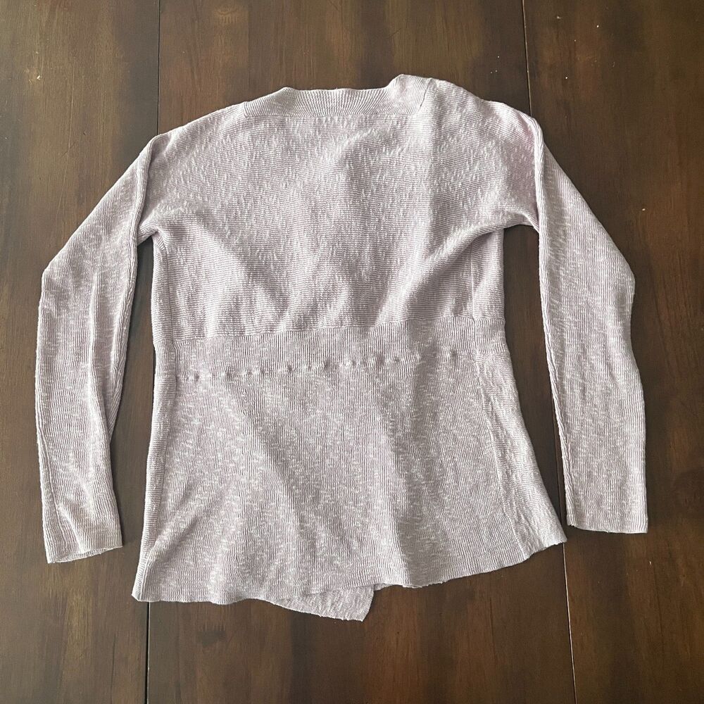 Eileen Fisher Cotton Linen Blend Open Front Drape Cardigan Purple Women's XS - Picture 9 of 9